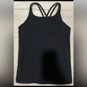 Athleta Girl Strappy Crisscross Racerback Workout Tank Black XL (Women’s XS)